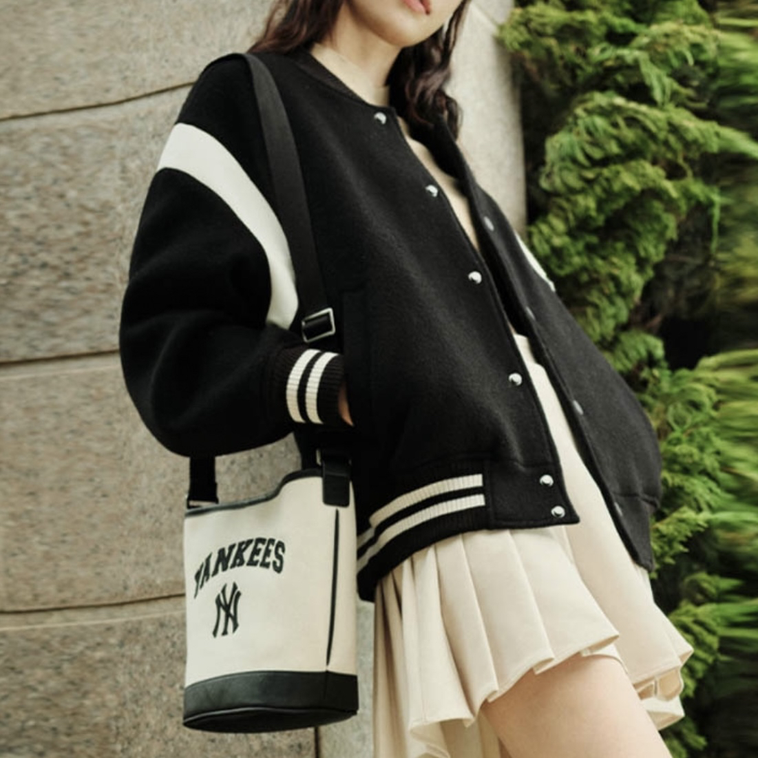 MLB男女情侣2025新款复古学院风针织开衫棒球服3AJPV0934-50BKS