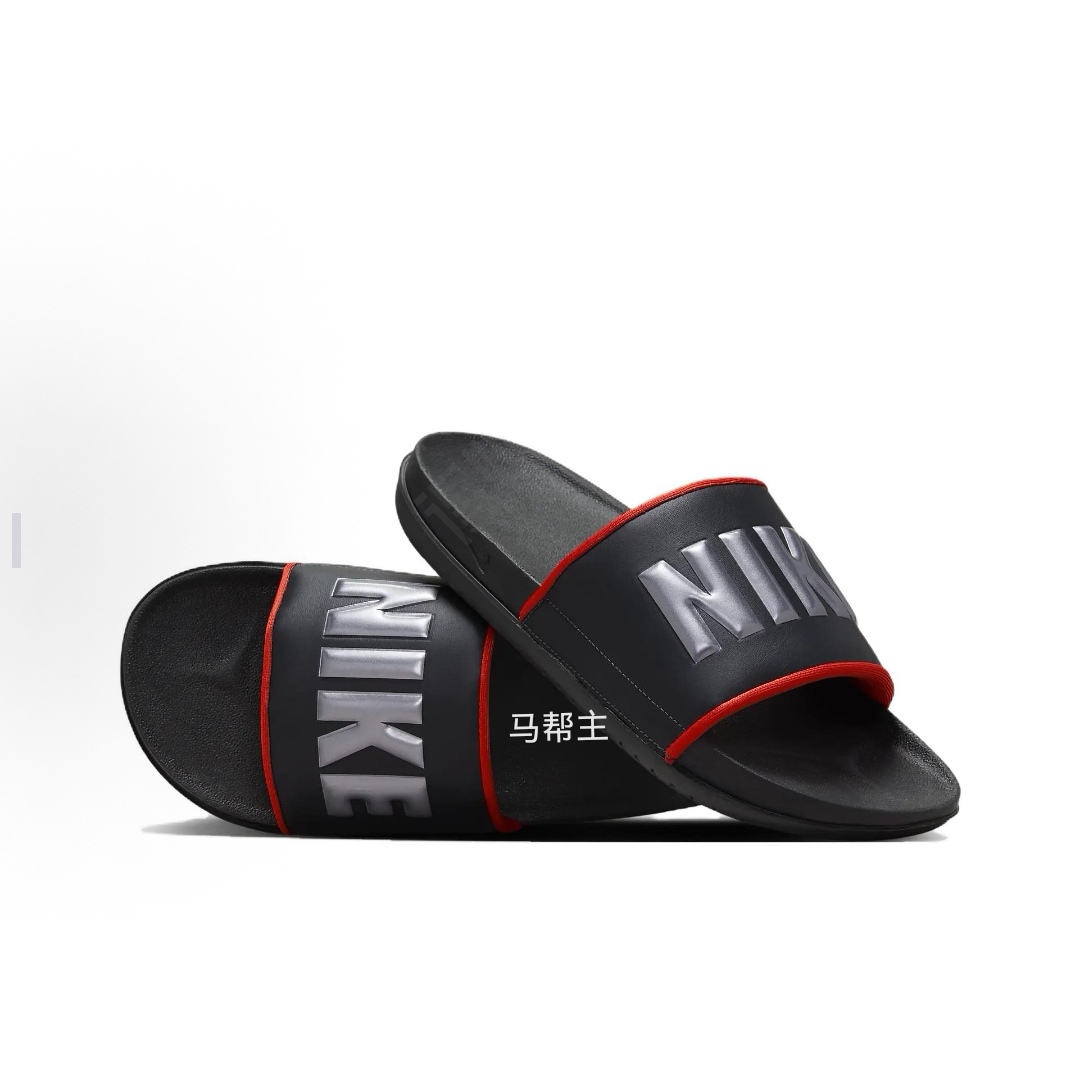 耐克Nike字母印花防滑一字拖鞋男款黑色BQ4639-023