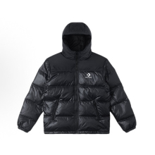 Converse 保暖拼色休闲Logo刺绣连帽长袖羽绒服 男款10025252-A01