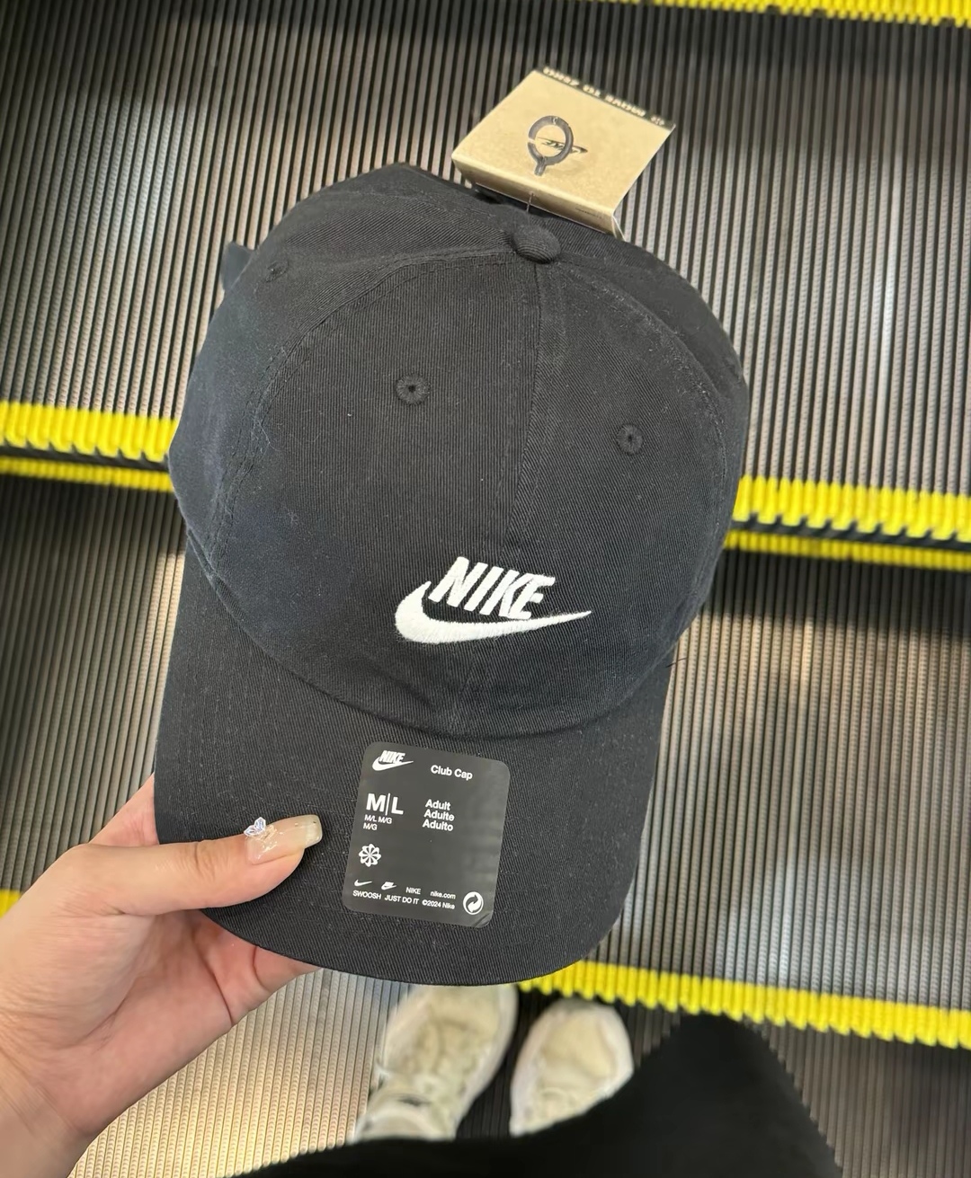 Nike 耐克字母微标Logo 棉 鸭舌帽 男女同款情侣款黑色FB5368-011