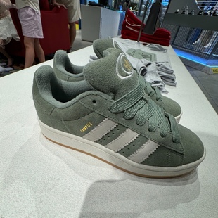 女款 00s舒适百搭低帮板鞋 绿色JI2753 CAMPUS 阿迪达斯三叶草正品