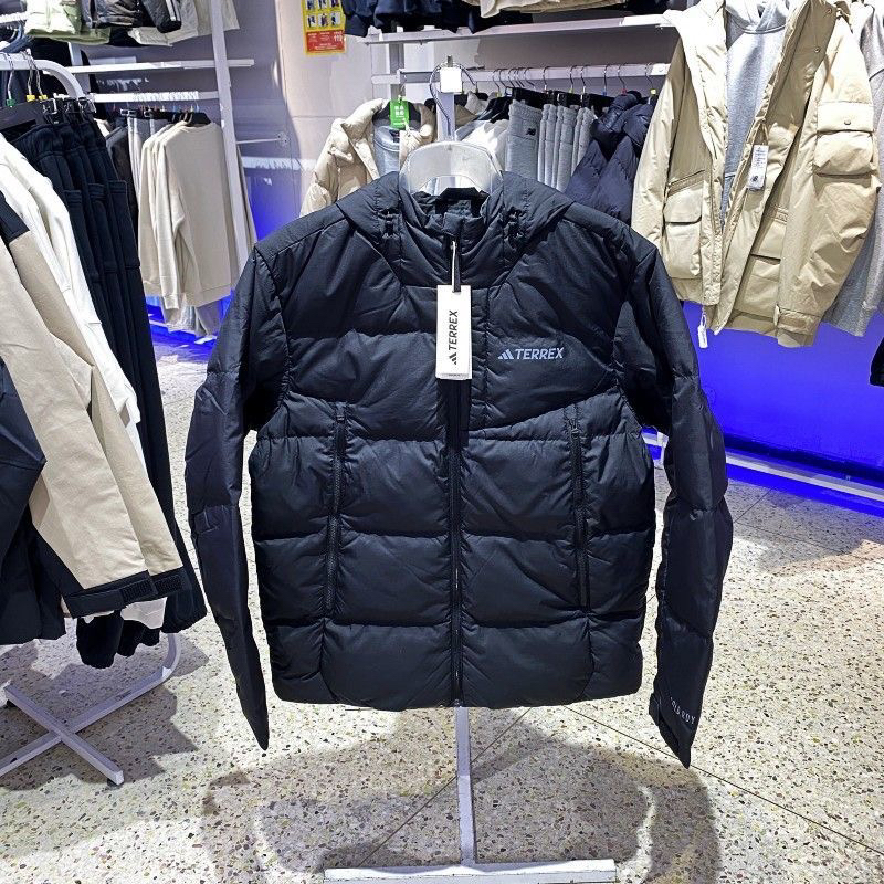 2024冬正品新款ADIDAS阿迪达斯保暖连帽防风男休闲羽绒服IX5621