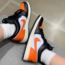 耐克Air Jordan 1 Low AJ1扣碎黑橙男士低帮运动篮球鞋553558-081