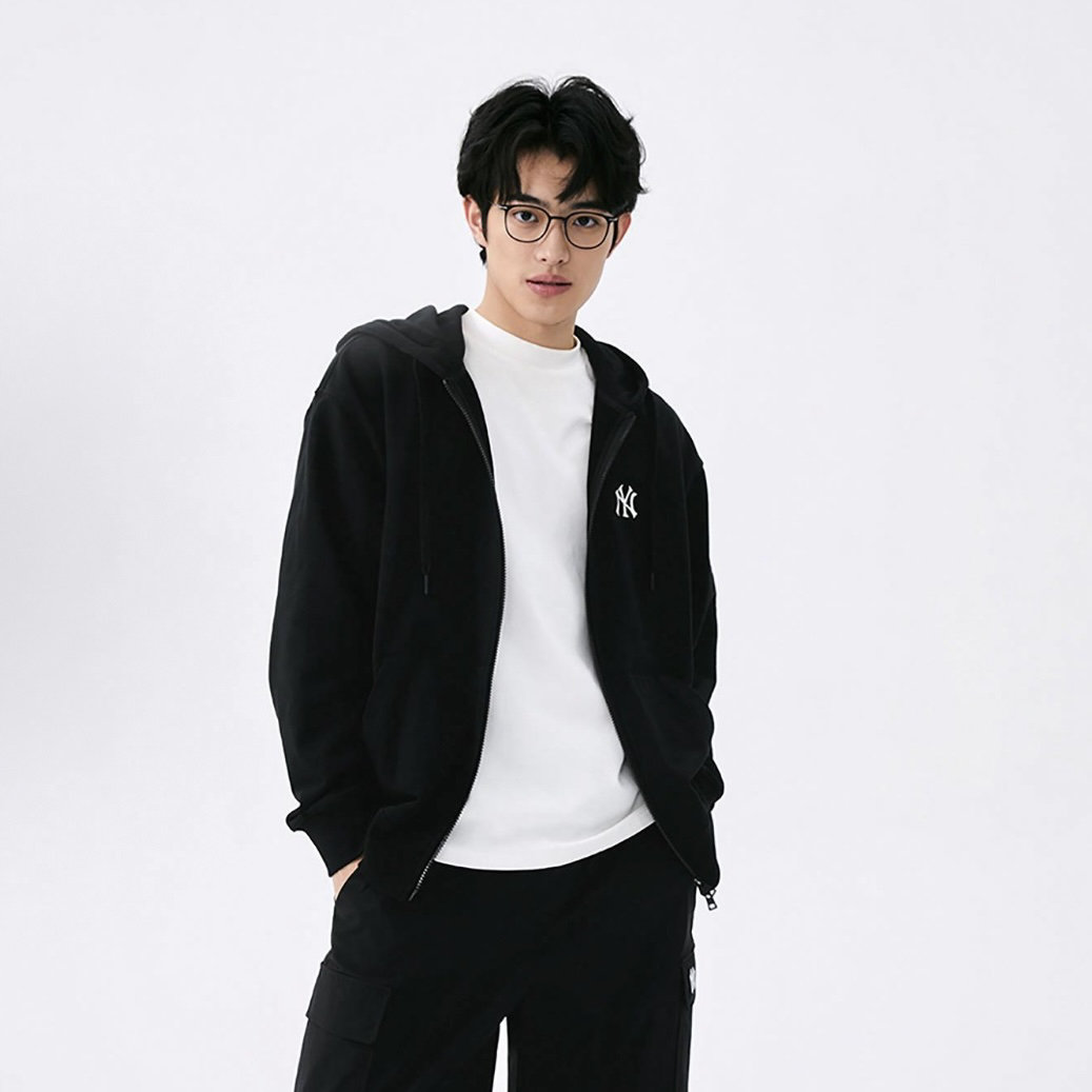 MLB 休闲百搭长袖运动连帽开衫外套卫衣 男女3ATRB0151-50BKS