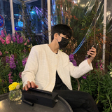 1110-X133-P118 秋冬新款时尚小香风白色无领休闲韩版外套,女装短外套,星座1110,四季星座 1110-X133-P118 秋冬新款时尚小香风白色无领休闲韩版外套,女装短外套,星座1110,四季星座