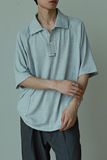 1110-TT529-P58夏季新款小众设计感polo杉短袖T恤男不规则上衣，男装T恤，星座1110