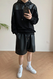 1110-YU092-P78皮短裤男夏季新款韩风宽松中裤五分裤，男装休闲裤，星座1110