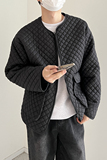 1110-YU079-P125韩版简约菱格小香棉衣男薄款圆领外套，男装棉衣，星座1110
