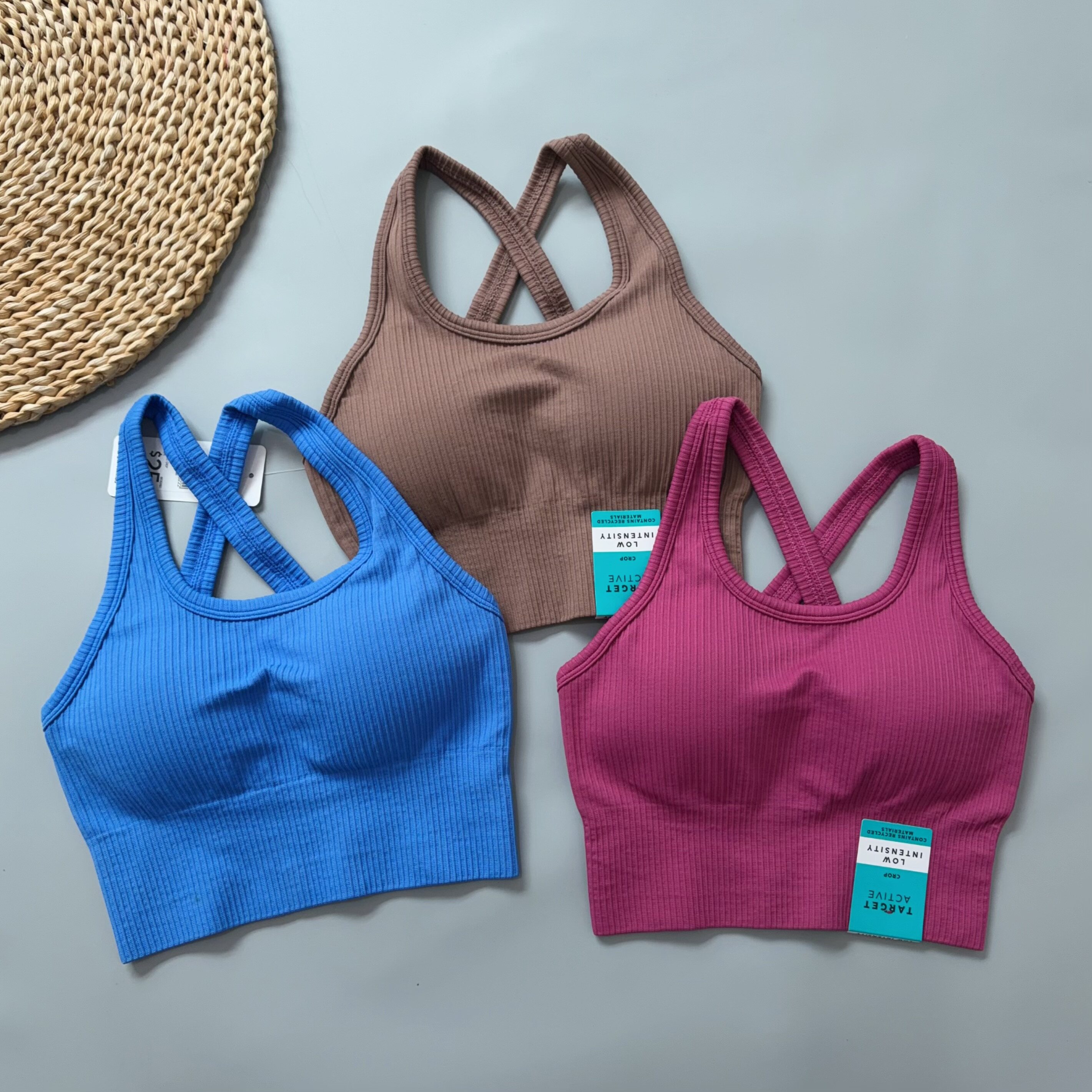 断码处理 全包裹带胸垫防震运动文胸 交叉美背厚实健身瑜伽内衣