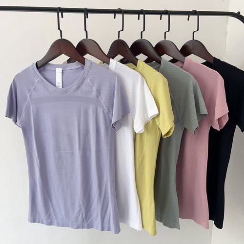 专业速干短袖T恤轻薄透气运动休闲女修身高弹瑜伽春夏跑步健身衣