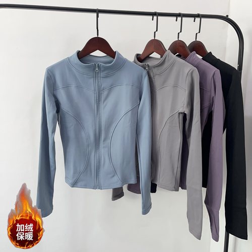 跑步瑜伽健身女立领加绒