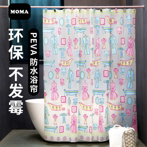 默玛PEVA浴帘防水加厚防霉卫生间浴帘布隔断帘卡通韩国浴室用品 - 封面