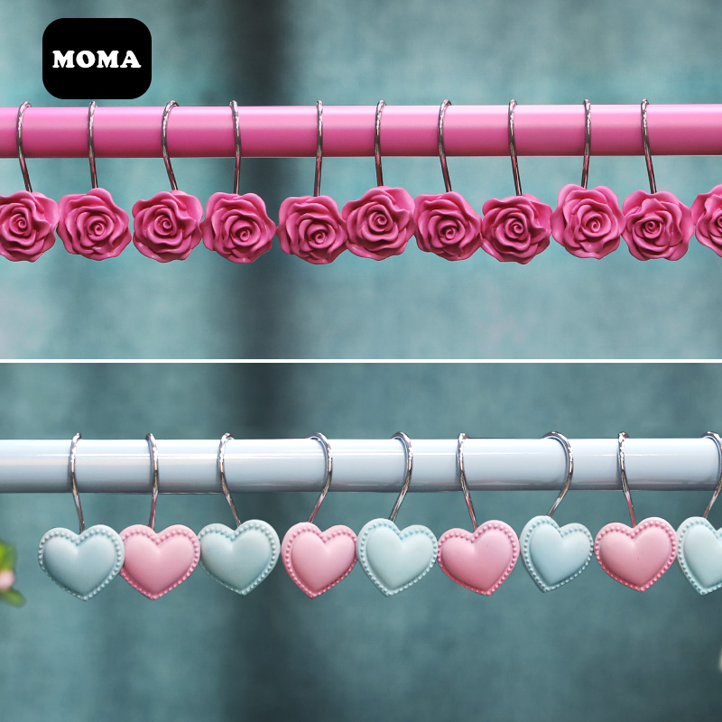 默玛树脂粉色可爱卡通浴帘挂钩