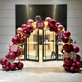 结婚气球拱门装 饰订婚婚礼拱门布置女方喜庆场景布置大门拱门立柱