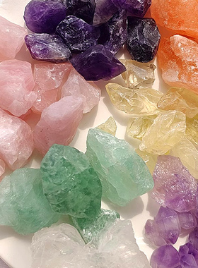 天然水晶原石扩香石无火香薰石毛料石水晶石家居摆件diy装饰碎石