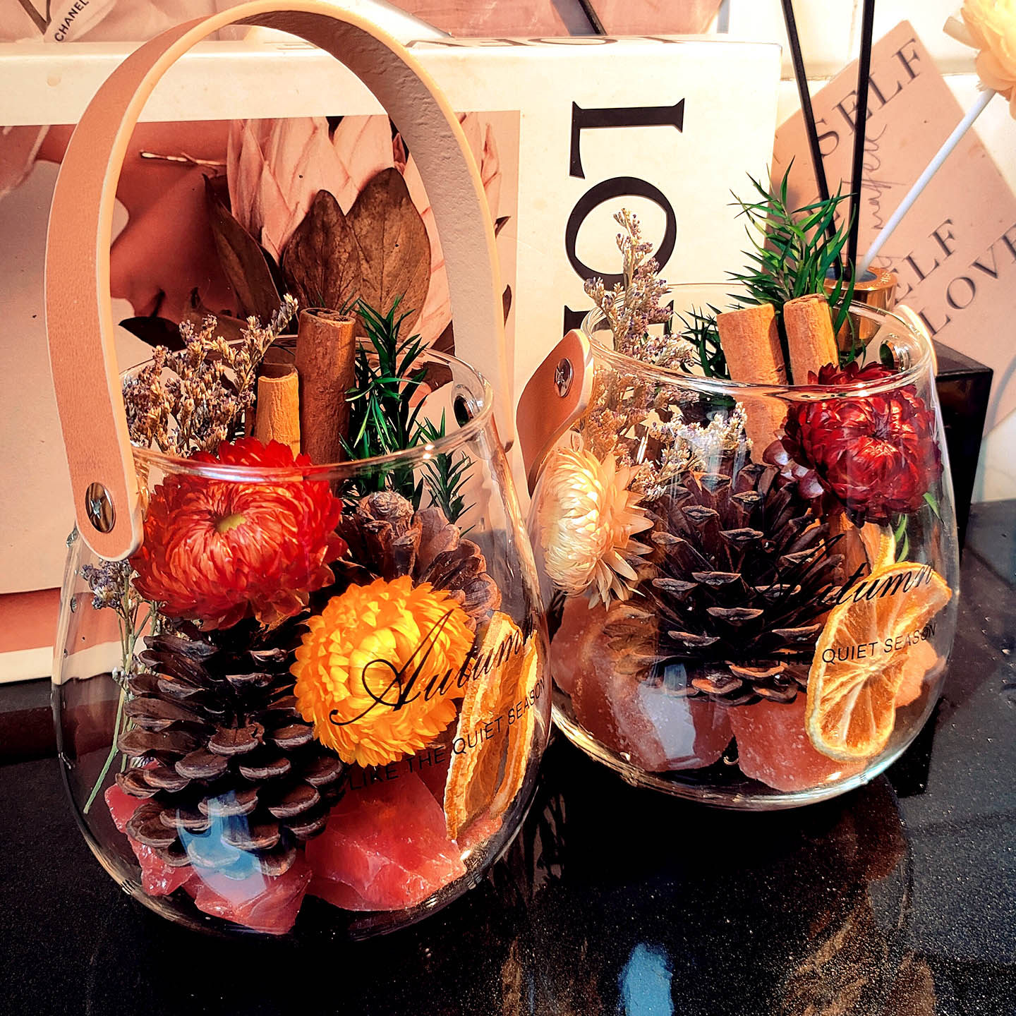 手提杯香薰摆件卧室内持久留香无火扩香肉桂干花水晶石女节日礼物,家居饰品,香薰摆件,淘宝优惠券,粉丝福利购,淘宝优惠卷