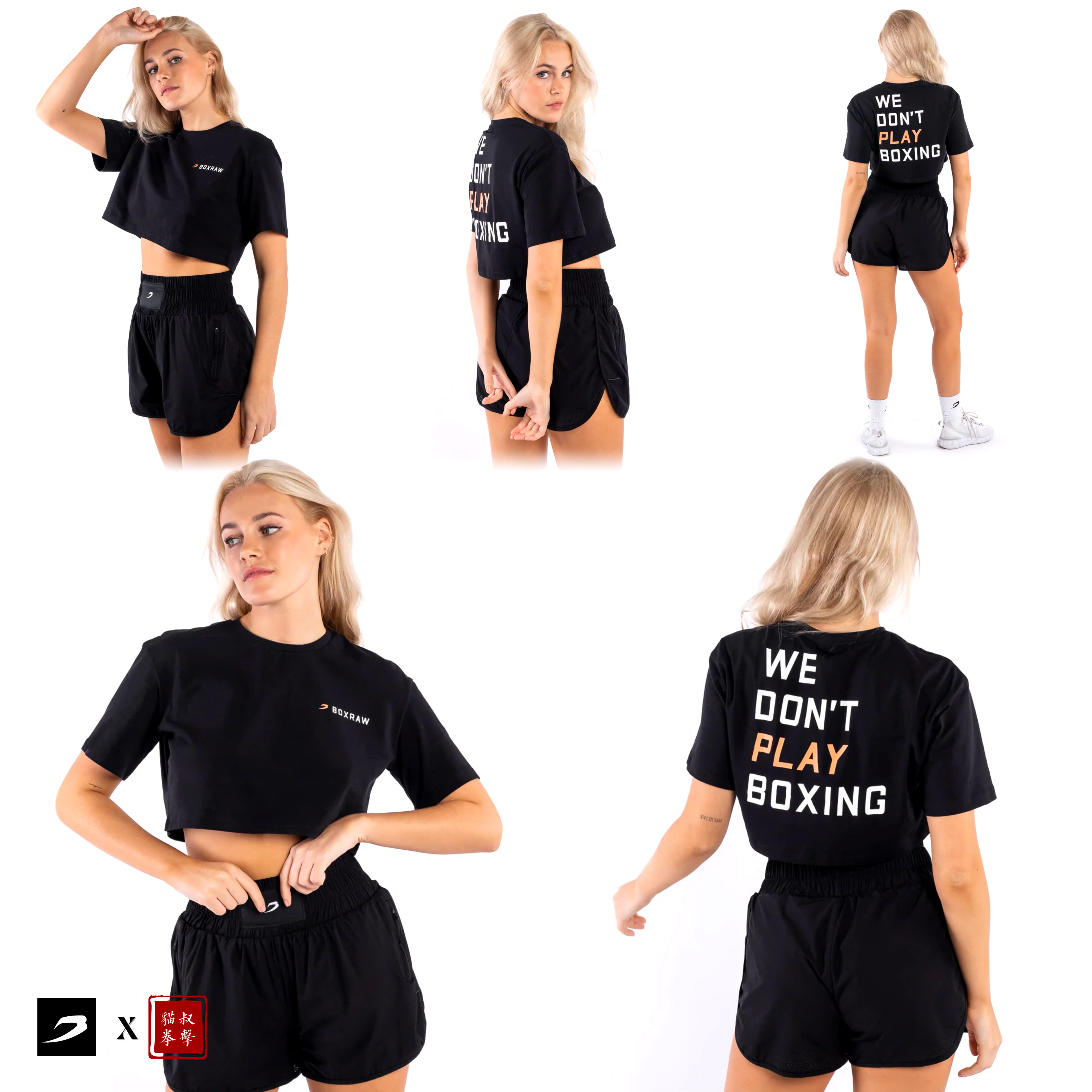 【BOXRAW】We Don't Play Boxing Crop T-Shirt 女士T恤 拳击