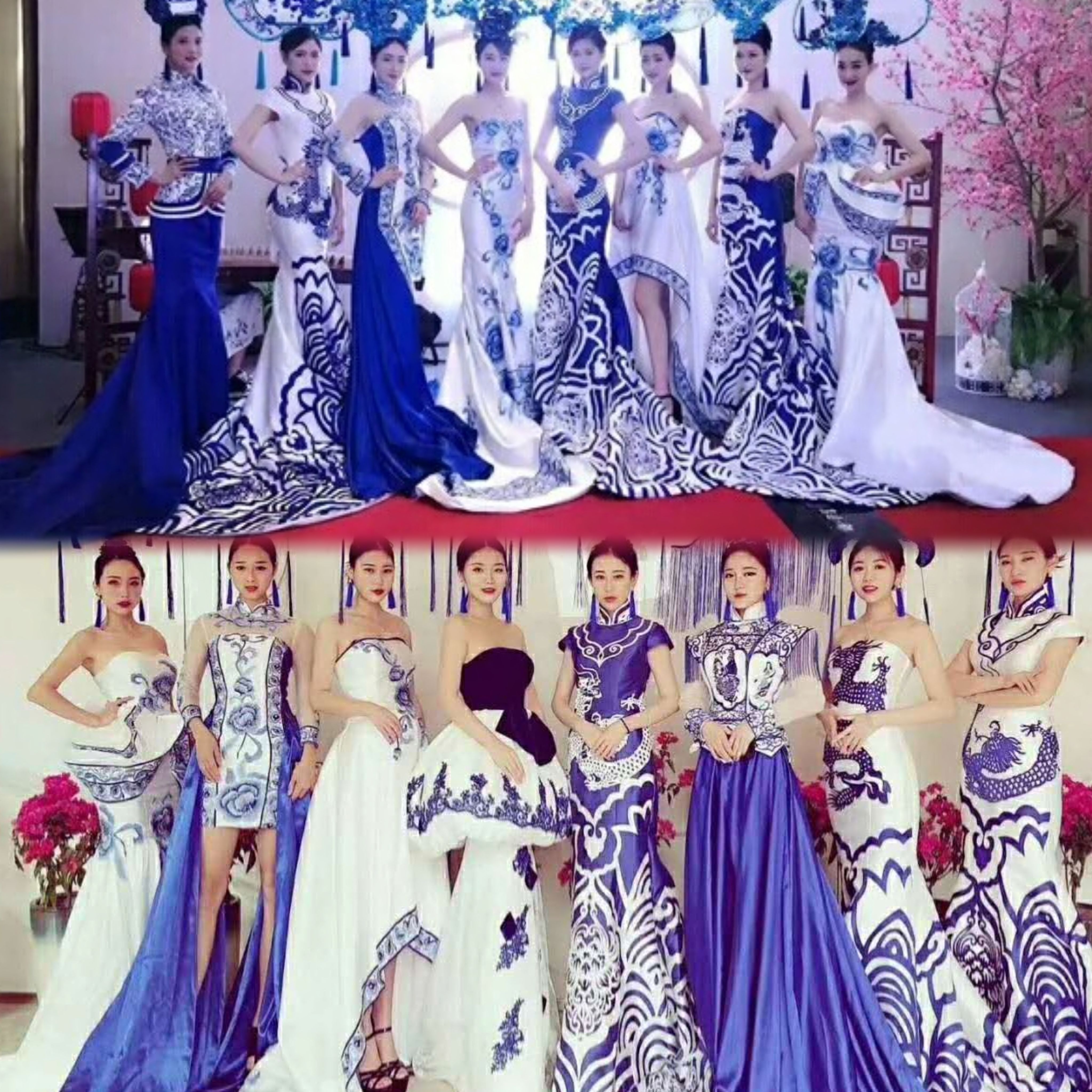 新娘结婚礼服中式婚纱敬酒服修身显瘦鱼尾旗袍走秀主持宴会演出服