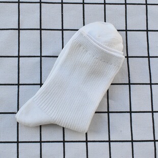 绢丝袜子女袜双针中筒袜奶白色外贸袜纯色甜美学院风小皮鞋 袜日单