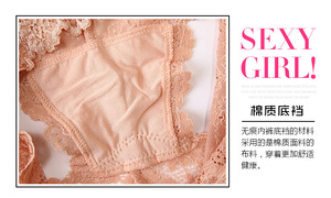 3条装盒装/MZ/女士性感蕾丝无痕镂空平角内裤女透明包臀三角裤头