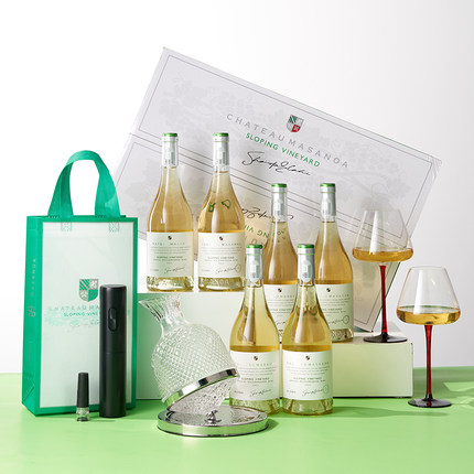 玛莎诺娅坡地半甜型13度白葡萄酒整箱6支装750ml礼盒送酒具礼品袋