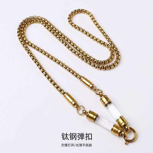 钛钢符管链钛钢扣佛牌吊坠链70cm