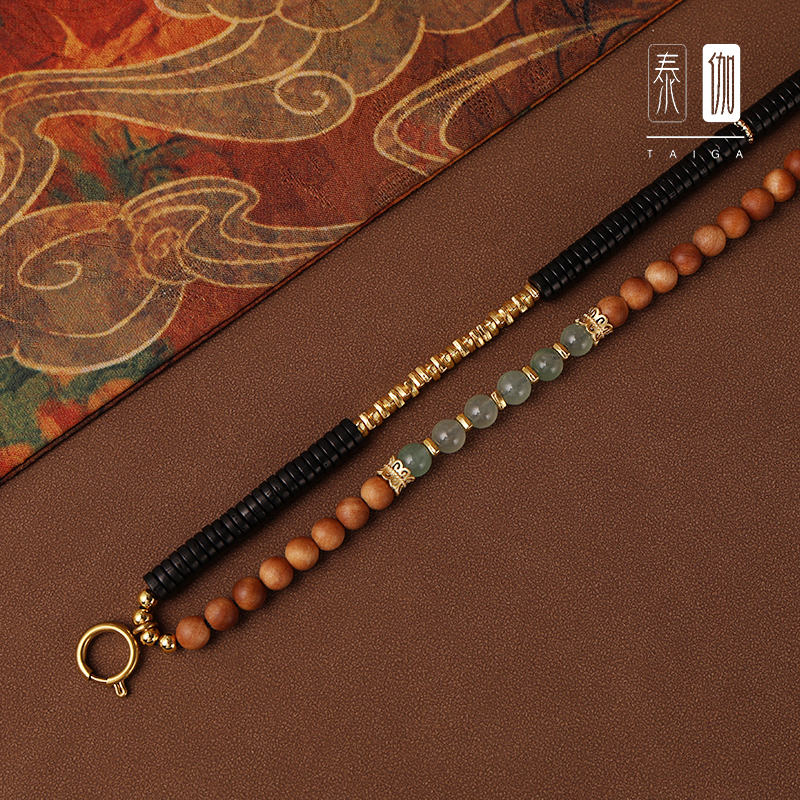 原创泰国佛牌链子男女款项链挂绳老山檀木椰壳白玉石文玩唐卡挂绳