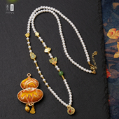 非遗手作双面宋锦秋冬毛衣链吊坠挂链国潮新风尚中式 汉服旗袍配链