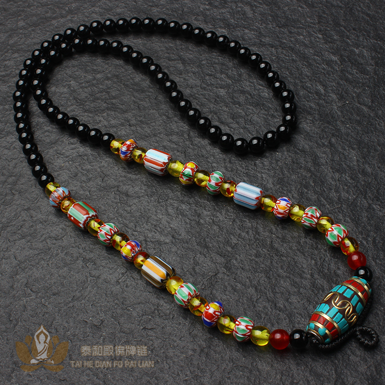 编织款蜜蜡嘎乌盒吊坠绳佛牌链子