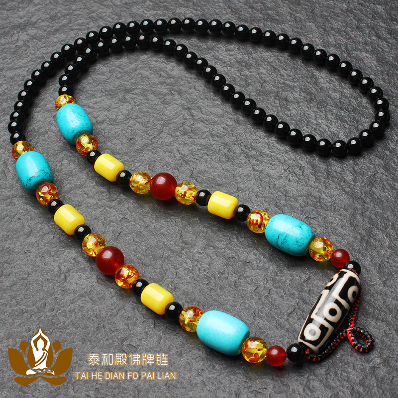 泰国佛牌链子九眼天珠项链吊坠绳黄金玉佛异域民族风挂绳