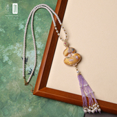 古风郁金宋锦葫芦珍珠项链水晶紫流苏吊坠挂链旗袍汉服配链秋冬新