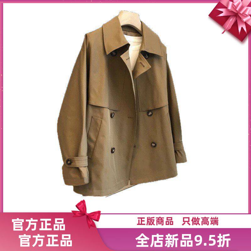 日宽松系细节做到致啦双排扣轻薄系带收腰显瘦短款风衣外套女秋新