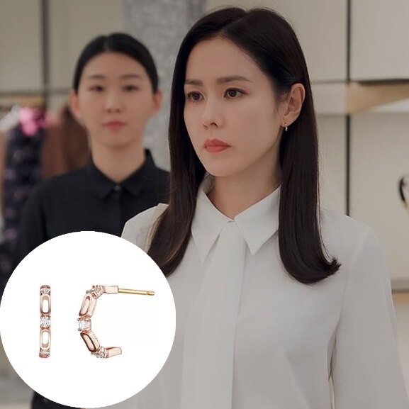 韩剧三十九孙艺珍车美昭同款耳环2020新款小巧半圈锆石银针耳钉饰