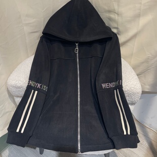 【现货仅外套】PWD33348秋冬连帽休闲宽松显瘦大码女装外套