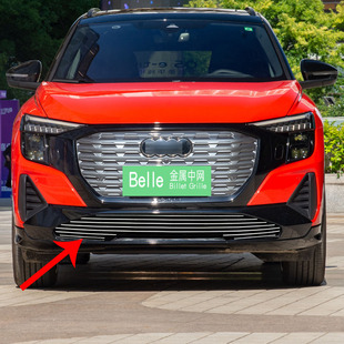 奥迪Q4etron改装中网Q5etron装饰防虫网前脸外观保险杠亮条配件