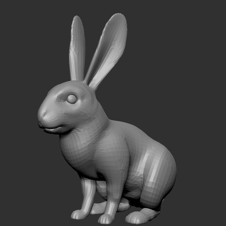 兔子v3cnc四轴圆雕3d打印stl文件max3d模型测试雕刻obj