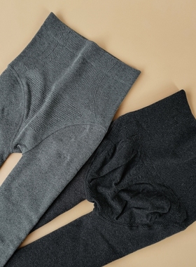 棉高腰收腹打底裤连裤袜加绒加厚女保暖显瘦踩脚裤平纹黑色外穿款