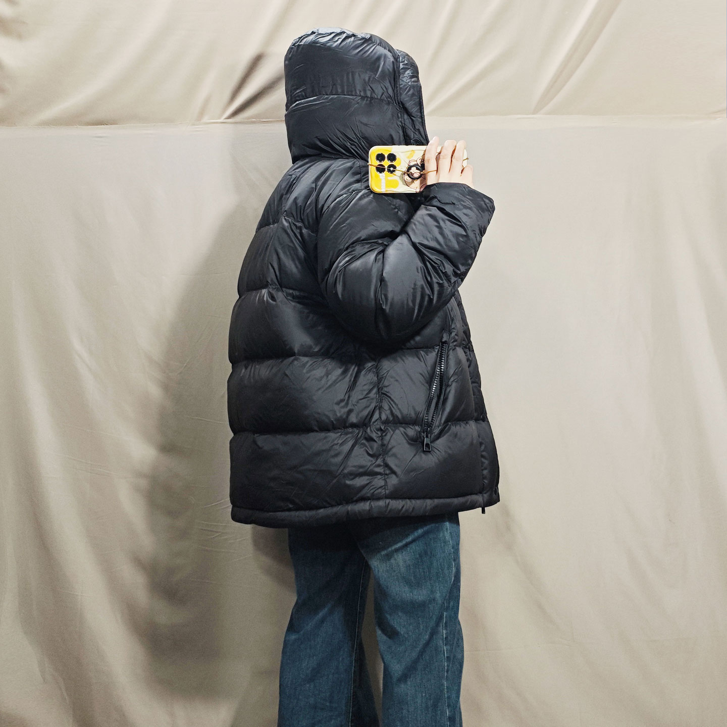 厚实连帽羽绒服男90零下充绒200