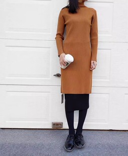 2024新款 半高领 长袖毛线 连衣裙 女款Z050402 GC05