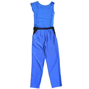 出口韩单连体裤 九分萝卜裤 女夏 W190201 雪纺哈伦裤