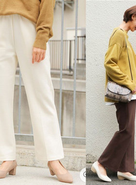 日单4950日币高腰直筒裤舒适九分长裤女版型超棒W190103KK