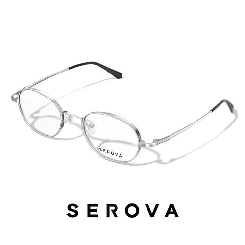 SEROVA施洛华超轻钛架椭圆小框斯文气质女配近视高度数眼镜 SP408