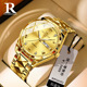 桂花牌品牌瑞士士手表机械腕表防水金色watchs外贸夜光男商务