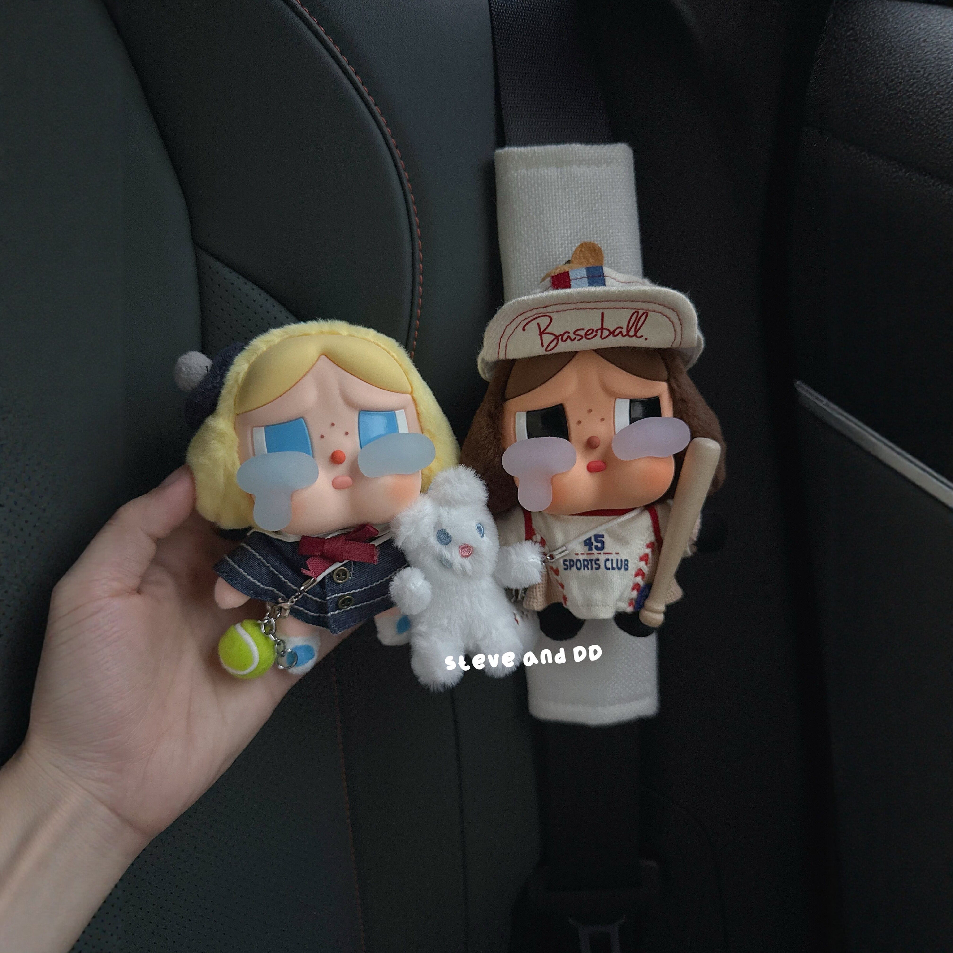 Steve和豆豆 祖国版哭娃毛绒玩偶眼泪娃娃汽车装饰安全带护肩