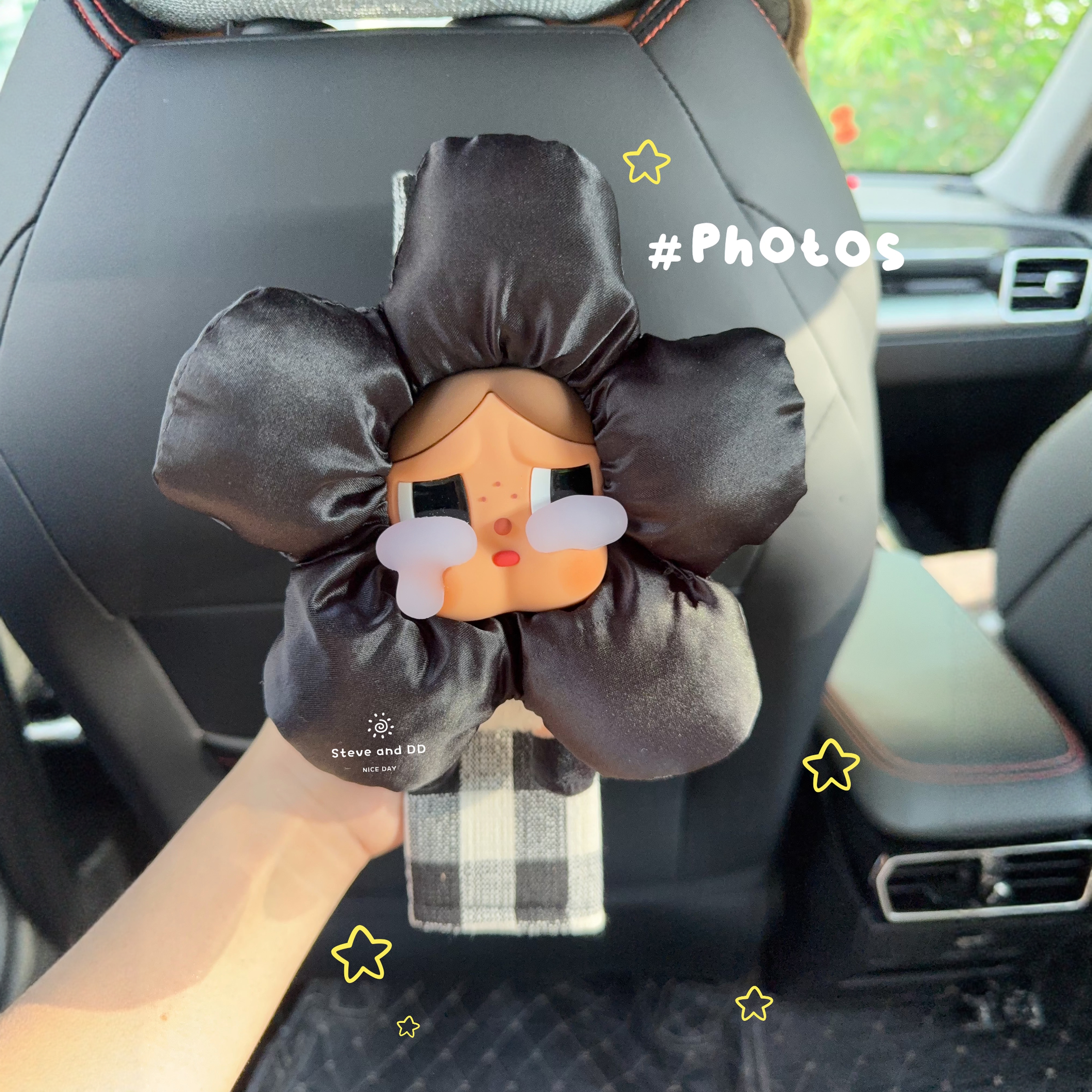 Steve和豆豆祖国版大花朵哭娃车载装饰安全带护肩公仔新车好物