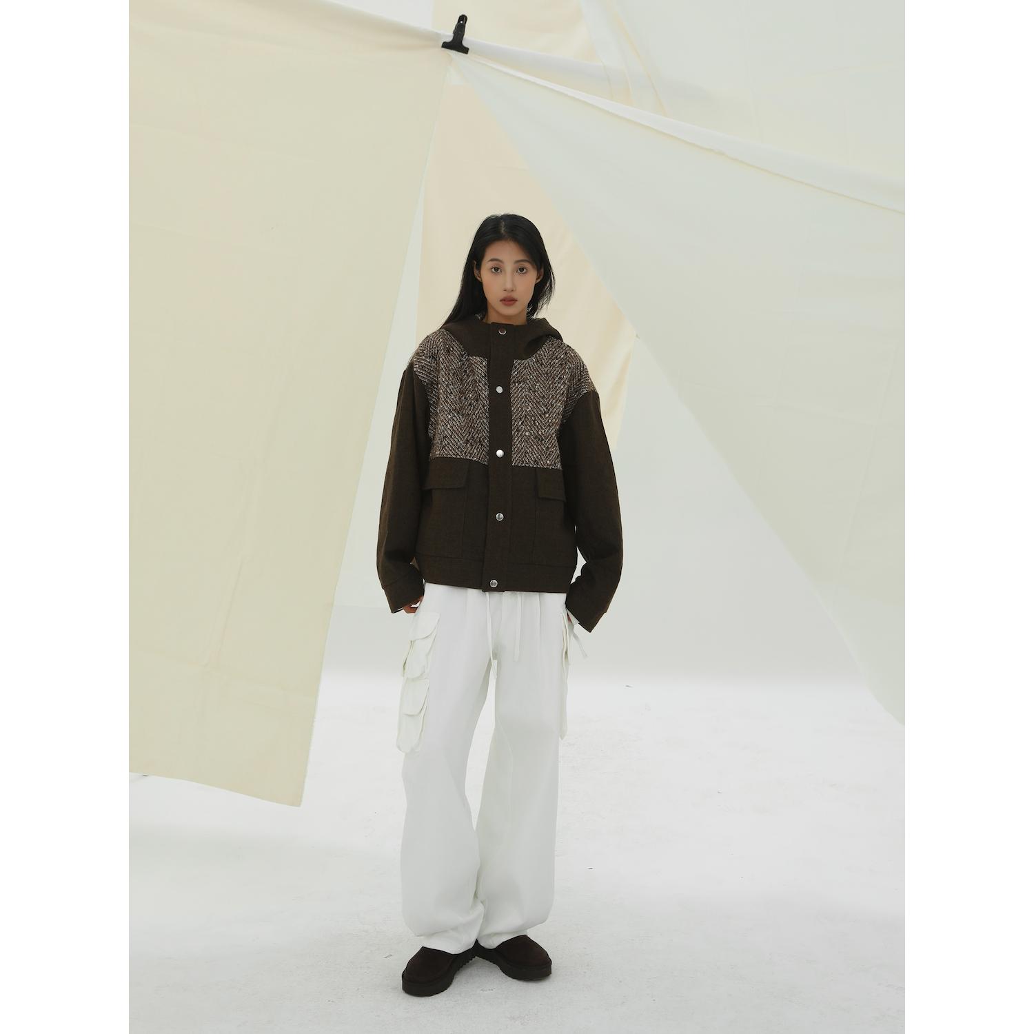 YOWSAH意大利羊毛混纺毛呢夹克