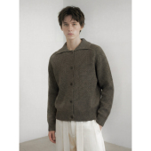 YOWSAH 花栗棕 毛衣 23秋冬中性针织衫 简约保暖开衫