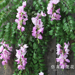 仿真壁挂藤条紫藤花吊顶装饰灯笼花景观网红头门造景装饰花假树叶