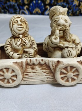 俄罗斯厨房用具俩公婆陶器调料盒