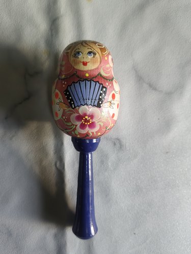 俄罗斯儿童玩具美丽的拉风琴姑娘摇摇棒高16厘米